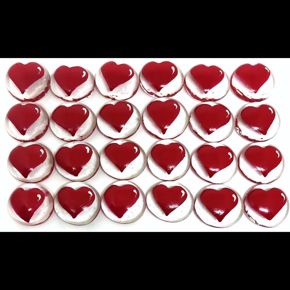 Red Hearts Party Favors Decoration Hand Painted - Table Scatter - Picture 3 of 3